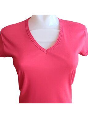 True Vintage Medium Top V-Neck Single Stitch Short Sleeve T-shirt 80's Stretch